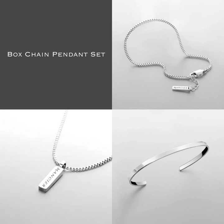 BOX CHAIN PENDANT SET