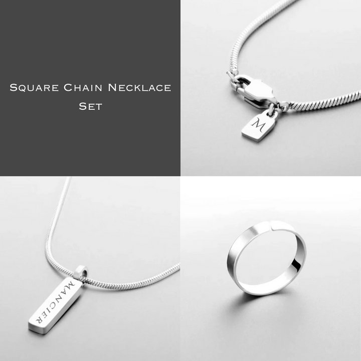 SQUARE CHAIN NECKLACE SET