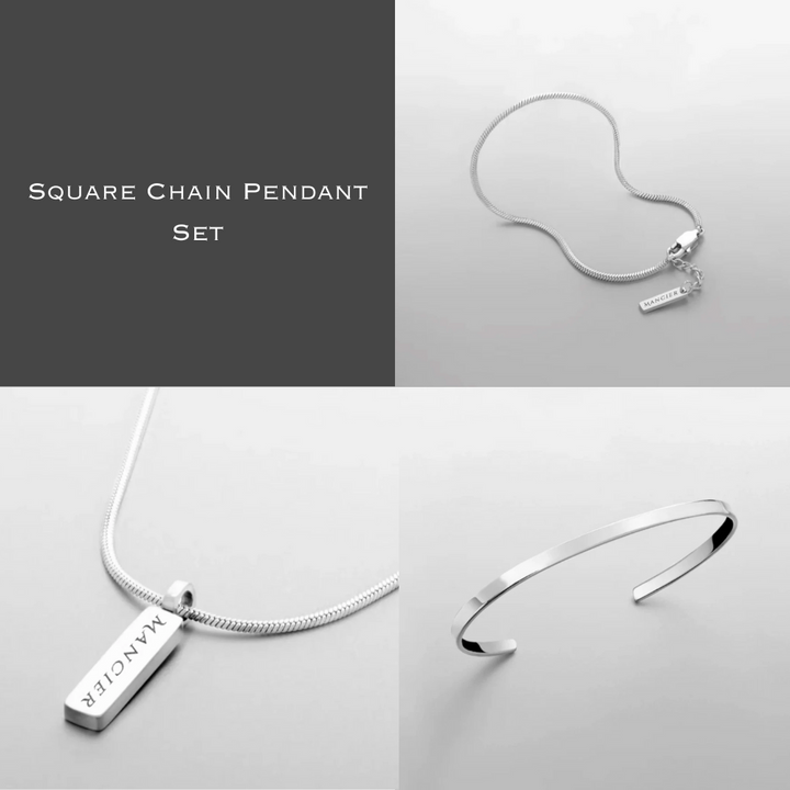 SQUARE CHAIN PENDANT SET